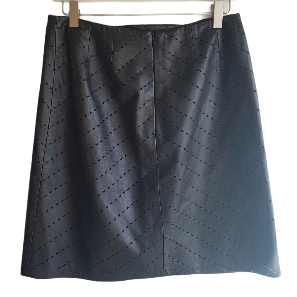 Black Vintage Leather Skirt Size 8